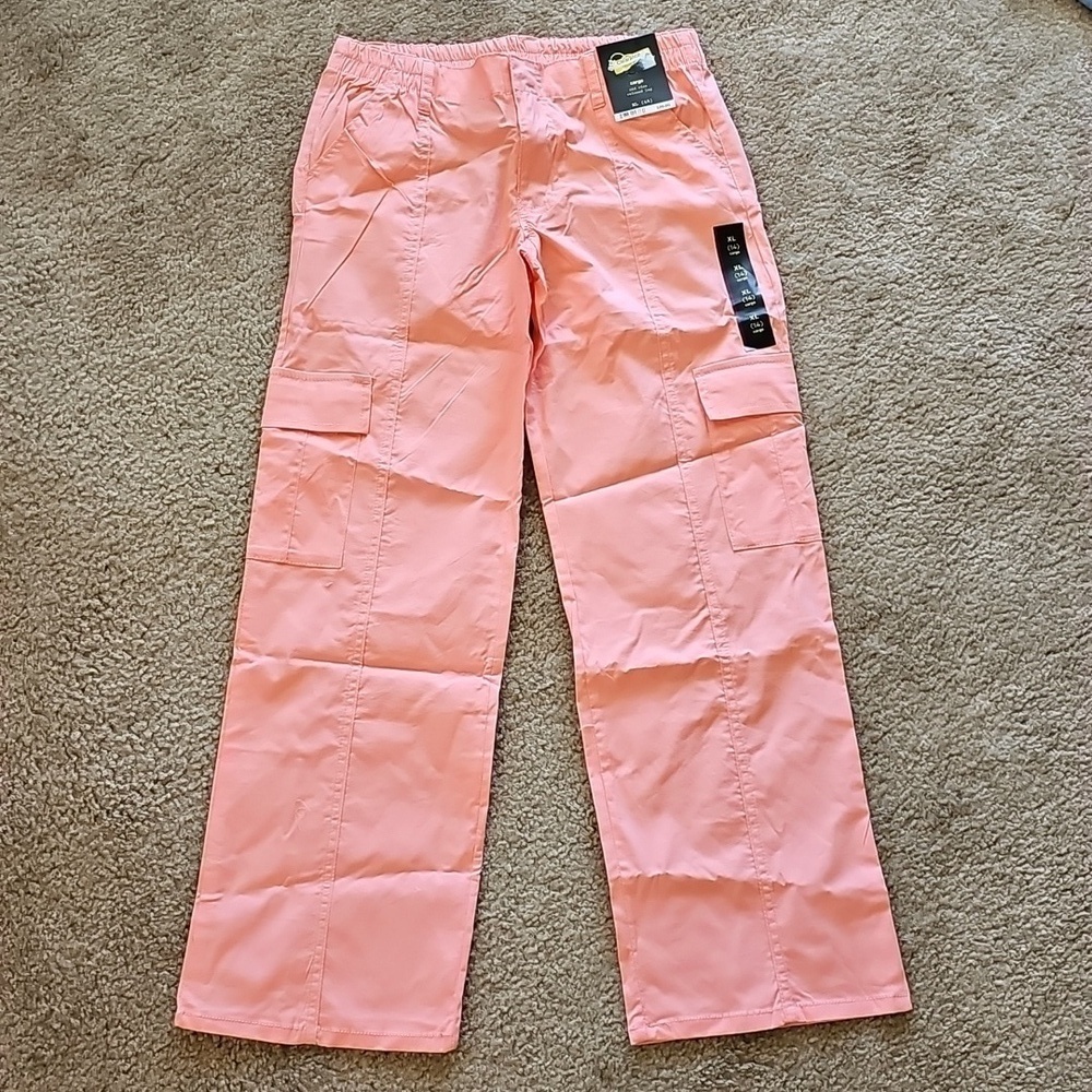 Art Class Girls Straight Leg Cargo Pants Pink XL 14